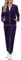 Irevial Completo Sportivo Donna Velluto Tuta Ginnastica Due Pezzi Pigiama Casual Giacca Cerniera e Pantaloni Casa Jogging Viola L