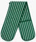 Green Double Oven Gloves Heat Resistant Oven Mitts for Home Kitchen Baking and Cooking, Butchers Stripe Pot Pan Tray Double Oven Gloves, Heavy Duty Cooking Oven Gloves (Green)