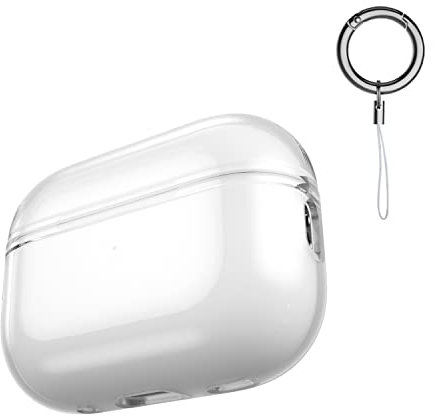 Transparent Hülle Kompatibel mit AirPods Pro 2 Generation 2022 || Zwei-teiligen Design || Durchsichtig Ladecase mit Karabiner für Airpods Pro 2 || Transparent