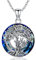 Collier Arbre de vie pour Femme Collier Arbre Généalogique Noeud Celtique en Argent Sterling avec Pendentif Arbre de vie en Cristal Cercle Bijoux femme