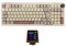 EPOMAKER RT100 98 Keys ISO(UK) Mechanical Gaming Keyboard with Customizable Mini TV and Knob, Gasket, Three Mode (BT5.0/2.4Ghz/USB-C), Hot Swappable Socket (Retro White, Gateron Pro Yellow)