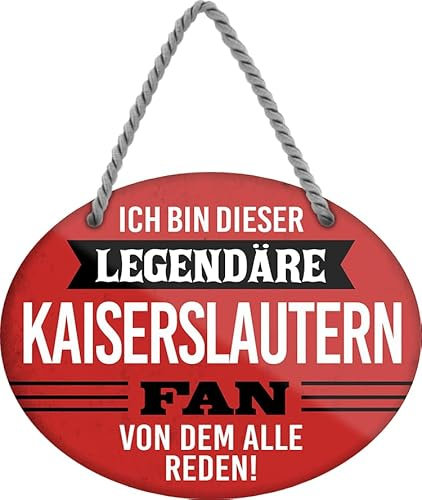 Blechschild ''Ich bin dieser legendäre Kaiserslautern Fan'' 18x14cm Geschenk Lustige Sprüche Feier Vintage Retro Geburtstag Deko Party Überraschung Fan Fußball Mannschaft Verein Bolzen