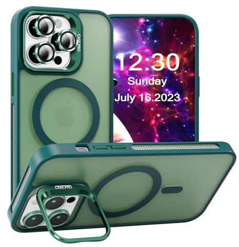 CasurvivePro Magnetische Hülle, Kameraschutz mit Ständer für iPhone 11 Pro Max, [kompatibel mit MagSafe], Matte, schlanke, stoßfeste Schutzhülle für iPhone 11 Pro Max, Grün