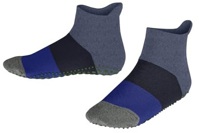 FALKE Unisex Kinder Stoppersocken Colour Block K Hp Baumwolle rutschhemmende Noppen 1 Paar, Blau Melange 6667, 39/42 EU