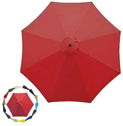 GZDXBF 200cm 270cm 300cm / 6ribs 8 Ribs Replacement Parasol Fabric Cover, Umbrella Cloth Replacement, Garden Parasol Canopy Cover(Color:Red,Size:6 ribs-2m(6.5ft))