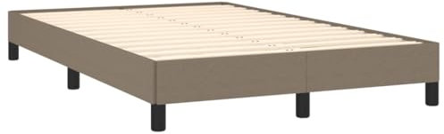 vidaXL Cadre de Lit, Lit Rembourré avec Sommier à Lattes, Lit Double avec Pied, Lit Adulte de Chambre, Moderne, Taupe 120x190 cm Tissu