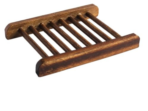 Eco-Friendly Bamboo Soap Dish, Natural Wooden Soap Holder for Bathroom or Kitchen, Small Rustic Soap Dispenser