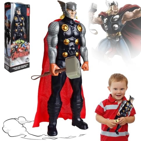 YISKY Thor Action Figure, 30 cm Hero Serie Action Thor Figur, Thor Modell Spielzeug, Party Thor Figur, Super Freunde Action Figuren, Hero Figuren für Kinder ab 4 Jahren Geburtstagsgeschenk