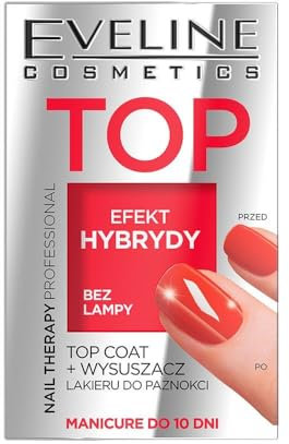 Eveline Cosmetics Nail Therapy Professional Top Coat & Smalto Asciugatura Rapida con Olio di Mandorle Dolci e Filtri UV - 5ml
