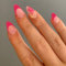 Irikdescia 24 Stück Französischer Press On Nails Mandelförmige, Sommerlicher Sternfisch Rosa Spitze Nägel Zum Aufkleben, Bunten Glänzender Oberfläche Fake Nails
