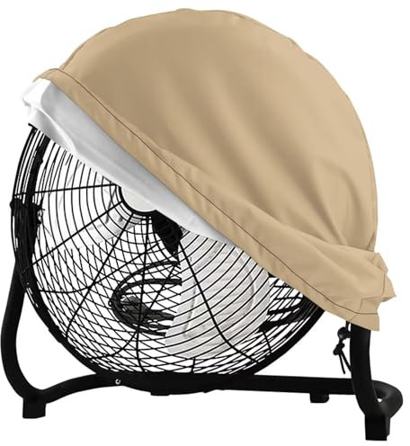 Cugasmaru Tan Fan Cover Industrial Fan Cover Waterproof Compatible for 24 inch High Velocity Heavy Duty Metal Industrial Floor Fans Round Washable Floor Fan Cover