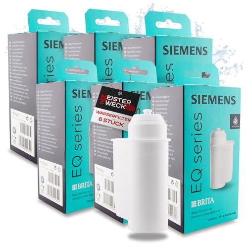 MEISTERZWECK4U 6x Wasserfilter TZ70003, kompatibel mit Siemens Kaffeevollautomat Kaffeefilter EQ-Serie Supresso Einbauvollautomaten - Brita Intenza Filterpatrone für Kalkschutz, Geschmacksverbesserung