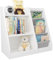 Kids Wooden Bookshelf, Montessori Child Bookcase, Baby Storage Book Rack, Toddler Book and Toy Organizer Cabinet Book Display for Playroom, Bedroom, Study Living Room, Nursery,Classroom(White,Small)
