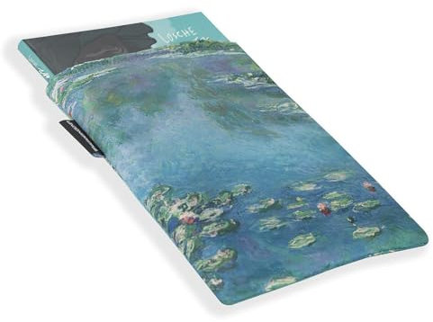 Halta Definizione - Book Cover, Pratica Custodia per Libro Imbottita in Tela Stampata con un'Opera d'Arte di Monet, Ideale per Contenere e Proteggere Libri o Altri Accessori, 19 x 25H cm, Ninfee