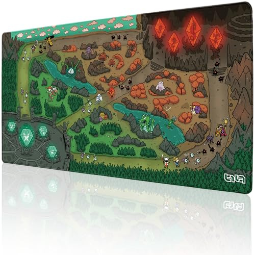 Tilt Mouse Mat 100x50 cm for Desk | Non-Slip Desk Mat Large | Waterproof Desk Pad XXL for Home Office Accessories and Office Gadgets | Protector Keyboard Mat (Cartoon MOBA)