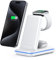 TeckNet 3-in-1 Wireless Charger, Foldable Charging Station for iPhone, Apple Watch, AirPods, Qi-Enabled Devices, Fast Charging, Sleek Design, Portable, Perfect for Home, Office,white no adapter