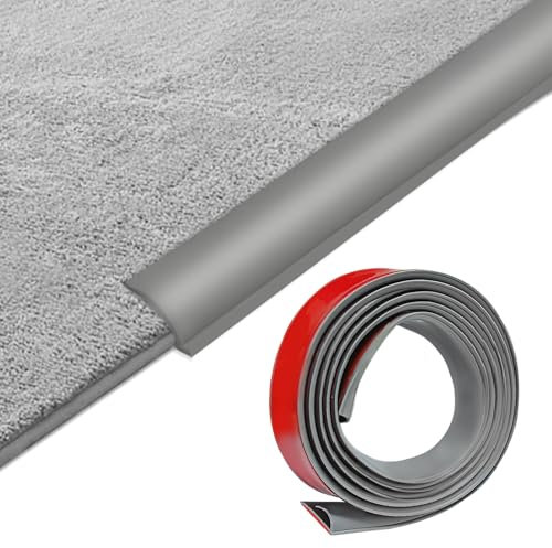 Selbstklebende Randleiste für Teppiche, 3m PVC Übergangsleiste Boden, Übergangsleiste von Teppich zu Holzboden, Übergangsprofil Selbstklebend für Fußmatte, Teppich