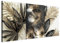 murando - Wandbilder Set 3 tlg Wanddeko Collage 3er 120x60 cm (je 40x60 cm) – Leinwandbild Wohnzimmer Schlafzimmer - Komposition aus Blättern Blüten – dunkle helle Farben b-H-10170-b-a