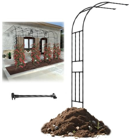LJDJRHXH Halbbogen Rankhilfe, Metall Rosenbogen Rankhilfe, Stabil Garten Torbogen Rankgitter Für Kletterpflanzen, 90 150 180 200 220 240 250 260 300 cm Pergola Spalier Für Hochzeit Dekor