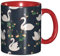 Hzhuaoeg Beautiful White Swans On The Lake 11 Oz Coffee Mug, Ceramic Mug Tea Cup with Handle for Office and Home Hot Drinks Tea and Coffee Red