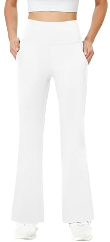 Friptspyg Damen Hose mit Taschen Casual Arbeit Hose High Waist Yogahose Stretch Jogginghose Bootcut Sporthose Freizeit Yoga Pants