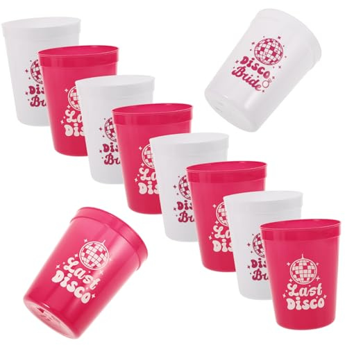 Cabilock 10pezzi Bicchieri Plastica Riutilizzabili Tema Discoteca Bicchieri Per Feste Per Feste Balli Matrimoni