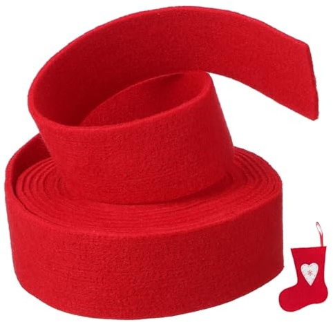 Gogogmee Wollfilzband Rot Umweltfreundliches Filzband Für DIY Weihnachtsdeko Patchwork Applikationen Kränze Schleifen Und Bastelprojekte