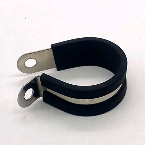 5 Stück P-Schlauchschellen aus Edelstahl 304 mit Gummiauskleidung – Verstellbare Schlauchschellen zur sicheren Kabelbefestigung und Rohrverbindung(50mm)
