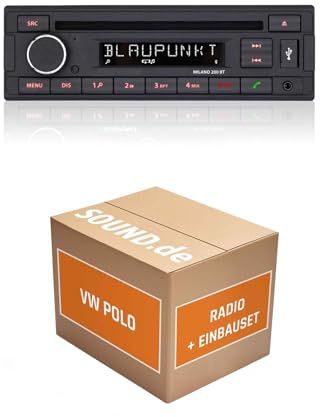 Autoradio Einbaupaket für Blaupunkt Milano 200 BT kompatibel mit VW Polo 6N/6N2 | Bluetooth USB