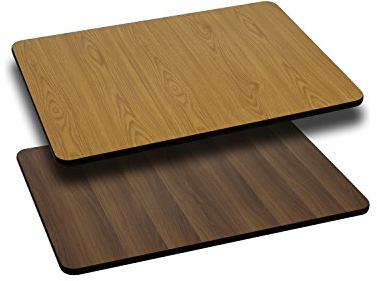 Flash Furniture Glenbrook 24'' x 30'' Rectangular Table Top with Natural or Walnut Reversible Laminate Top