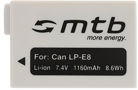 Ersatz-Akku LP-E8 [1160mAh / 7.4V / Li-Ion] für Canon EOS 550D, 600D, 650D, 700D / Rebel T2i, T3i, T4i, T5i