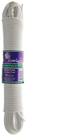 Everlasto Quality Special White PVC Clothes Line Washing Line 4mm Thick - Various Lengths (100M)
