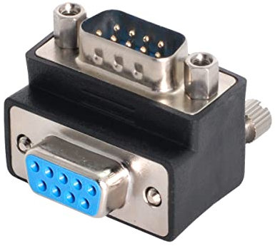 chenyang CY D-Sub RS232 9-poliger abgewinkelter 90-Grad-Adapter für Verlängerung von Stecker zu Buchse