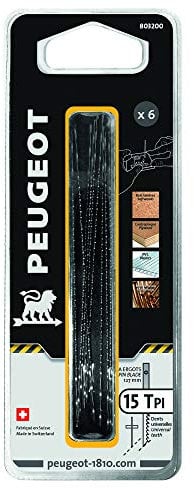 Peugeot 803200 Jeu de 6 Lames à goujons 127 x 2,79 x 0,46 mm 15 TPI