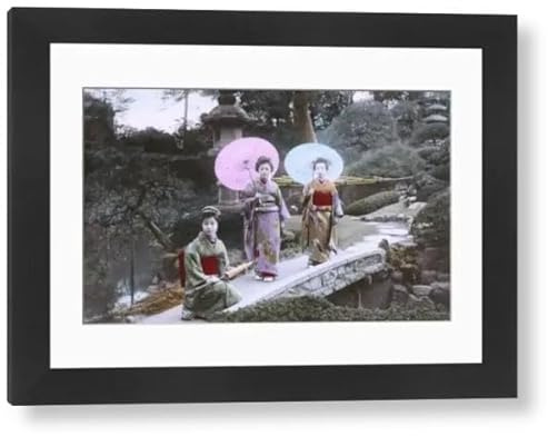 Media Storehouse Japanese Garden Scene Framed Print circa 1905 - Modern Frame 22x18 (58x48cm) (11590091)