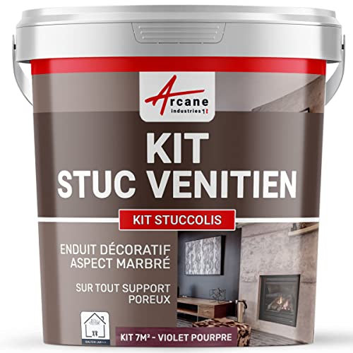 Set Stuckfarbe, STUCCOLIS Putz mit Mörtel und Farbstoff Purpurviolett-kit bis zu 7 m²