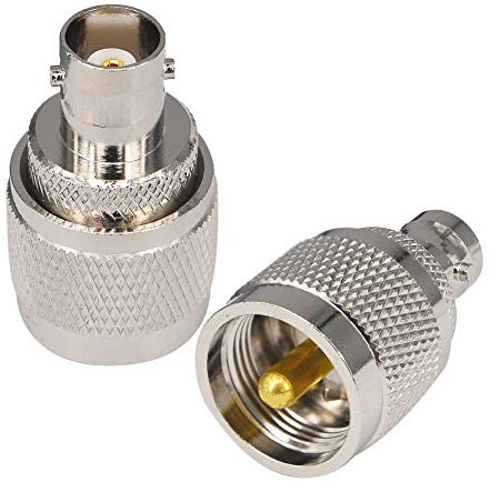 BNC auf UHF Antennenadapter Buchse auf Stecker PL259 RF Koaxialstecker Radio Adapter für CB, Ham, Scanner, SWL, 2 Stück