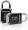 Cadenas à Code 4 Chiffres | Cadenas à Code pour Casiers de Sport, de Collège, de Vestiaire et Plus Encore | Corps en Alliage de Zinc avec Anse en Acier Trempé (Lot de 2, Noir/Argent)