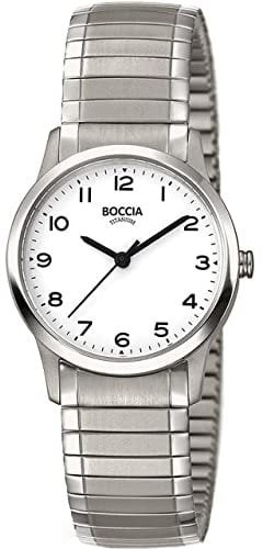 Boccia Damen Analog Quarz Uhr mit Titan Armband 3287-01