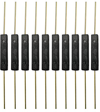 Gebildet 10Stück Kunststoff-Reed-Schalter, Reed-Kontakt, Magnet in der Nähe – Schaltkreis verbinden, Magnet entfernt – Schaltkreis unterbrechen, magnetischer Induktionsschalter (3mm x 14mm)
