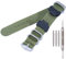MCXGL Conversion RAF Nylon Strap +Adapters Replacement for Casio 16mm Series Watch Band, Army Green + Silver Buckle, 16mm, Heavy Duty