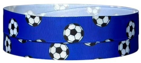 Geschenkband für Kuchen, 2 m x 22 mm, Weiß, Rot und Blau Ideal für Geburtstagskuchen und Dekorationen., Textil, blau, 2M X 22MM