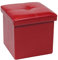 Bonlife Sitzhocker mit Stauraum, klappbare Hocker Klein, Für Schlafzimmer, Wohnzimmer, Flur, 30x30x30cm, Rot