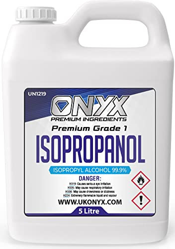 5L Isopropyl Alcohol 99.9% (IPA) - Pure Alcohol for Medical Supplies, Antiseptic, Cleaning Alcohol, Disinfectant Cleaner, Graffiti Remover and Airbrush Thinner - Rubbing Alcohol for Cleaning