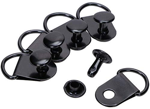 ONLYKXY 50 ganchos de encaje para botas de zapatos, remaches con remaches, hebilla para botas de zapatos, Negro