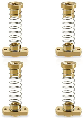 GZLCEU 4 dadi anti-ritorno, T8, in ottone, a molla per stampante Ender CR Tornado, asse Z CNC, 8 mm, asta filettata Acme