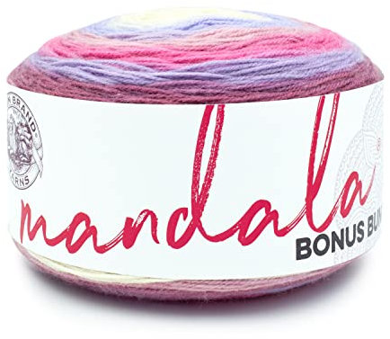 Lion Brand Yarn Mandala Bonus Bundle Garn, Garn zum Stricken, Häkeln und Basteln, 1 Kuchen, Holznymphe