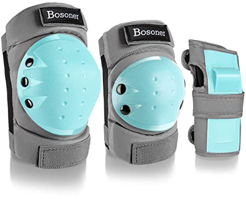 BOSONER Kinder Knieschoner Set, Schoner Inliner Kinder 6 in 1 Schützer Set Knieschützer Inliner Kinder Schützer Inline Skates Kinder Inliner Schutzausrüstung Kinder Inliner Schoner Kinder