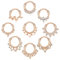 Kakonia 9 Stücke Septum Schmuck 16G Daith Ohrringe Hinged Hoop Nasenringe 316L Edelstahl Septum Clicker CZ Ringe für Frauen Knorpel Helix Tragus Rook Hoop Daith Ohrringe 8MM Roségold
