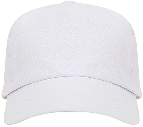 KINKIES Cappellino per bambini in 100% cotone - Visiera per bambini con chiusura in velcro, bianco, Taglia unica